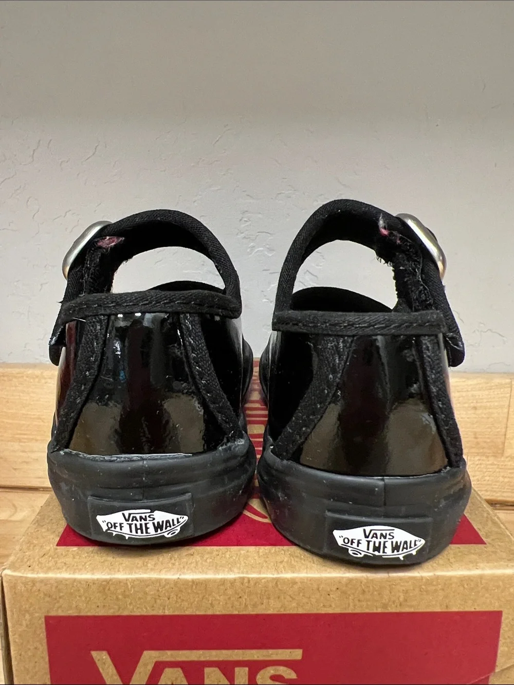 Vans Kids Black Patent Mary Jane with Silver Buckle